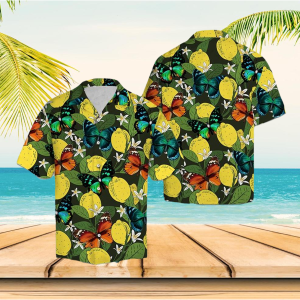 Butterfly Lemons Hawaiian Shirt